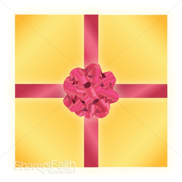 Yellow and Red Wrapped Gift