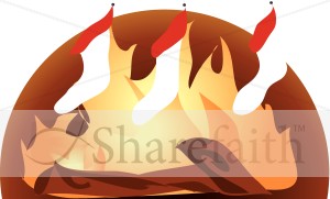 Crackling Fire with Hanging Stockings