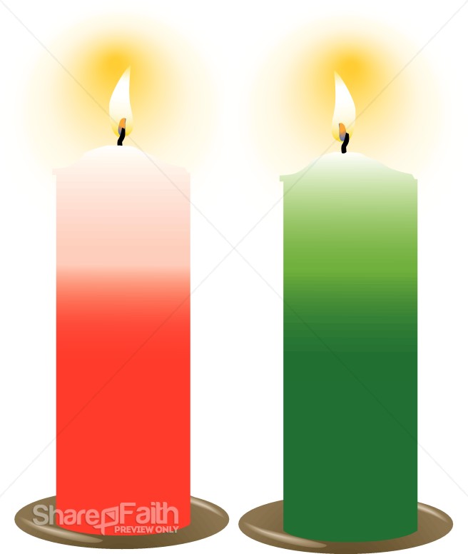 Red and Green Christmas Candles