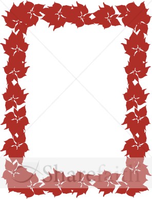 Red Poinsettia December Frame