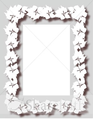 Poinsettias with Drop Shadow on Gray Frame