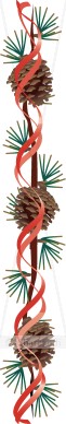Pine Cones with Red Ribbon Page Column
