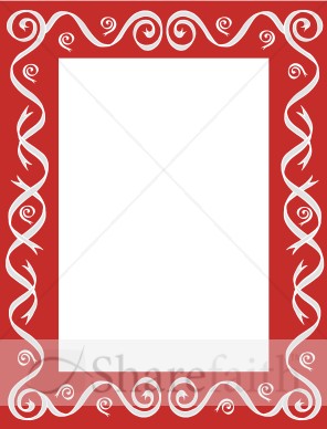 Red Bar Frame with Gray Ribbon Swirls