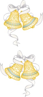 White Ribbons on Bell Decorations