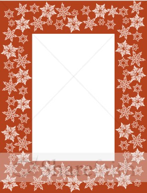 White Snowflakes Overlaying Red Frame