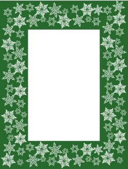 Thick%20Green%20Frame%20with%20White%20Snowflakes