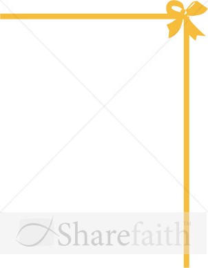 Gold Ribbon Corner with Tied Bow