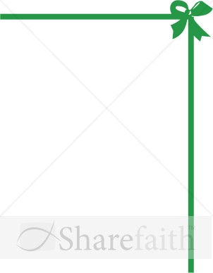 Green Ribbon Corner with Tied Bow
