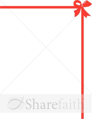 Red Ribbon Corner with Tied Bow