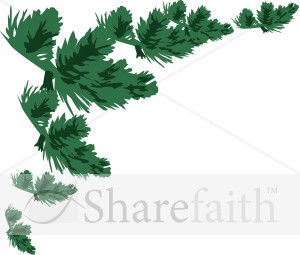 Green Pine Bough Corner