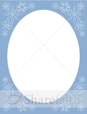 Blue Oval Snowflake Frame
