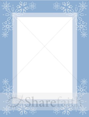Two Tone Blue Frame with Snowflakes