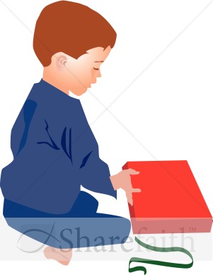 Cute Kid Opening Present