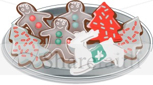 Plate of Christmas Cutout Cookies