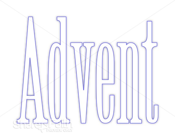 Blue Outline Simple Advent