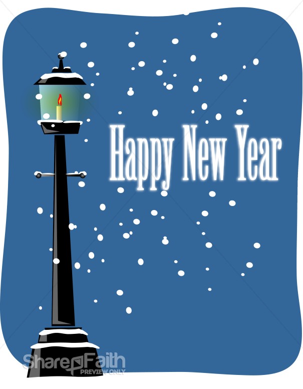 Happy New Year Lamppost