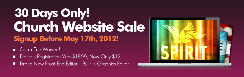 Create a Website for your Church. Only $14.99 /m hosting.