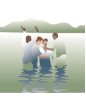 Simple Baptism Scene w/ green river
