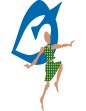 Abstract Christian Dancer with Dove Symbol