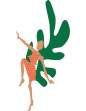 Abstract Christian Dancer with Green Leaf