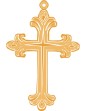 Gold Curling Necklace Cross