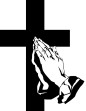 black cross praying hands