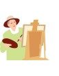 artist with easel
